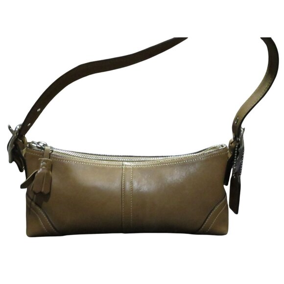 Coach 2005 Tan Leather Mini Baguette Hobo Satchel Bag 8A64 - Picture 11 of 15